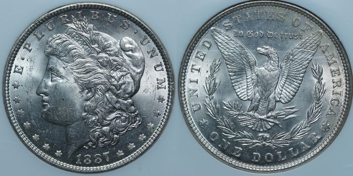 1 доллар 1887 MS64 NGC