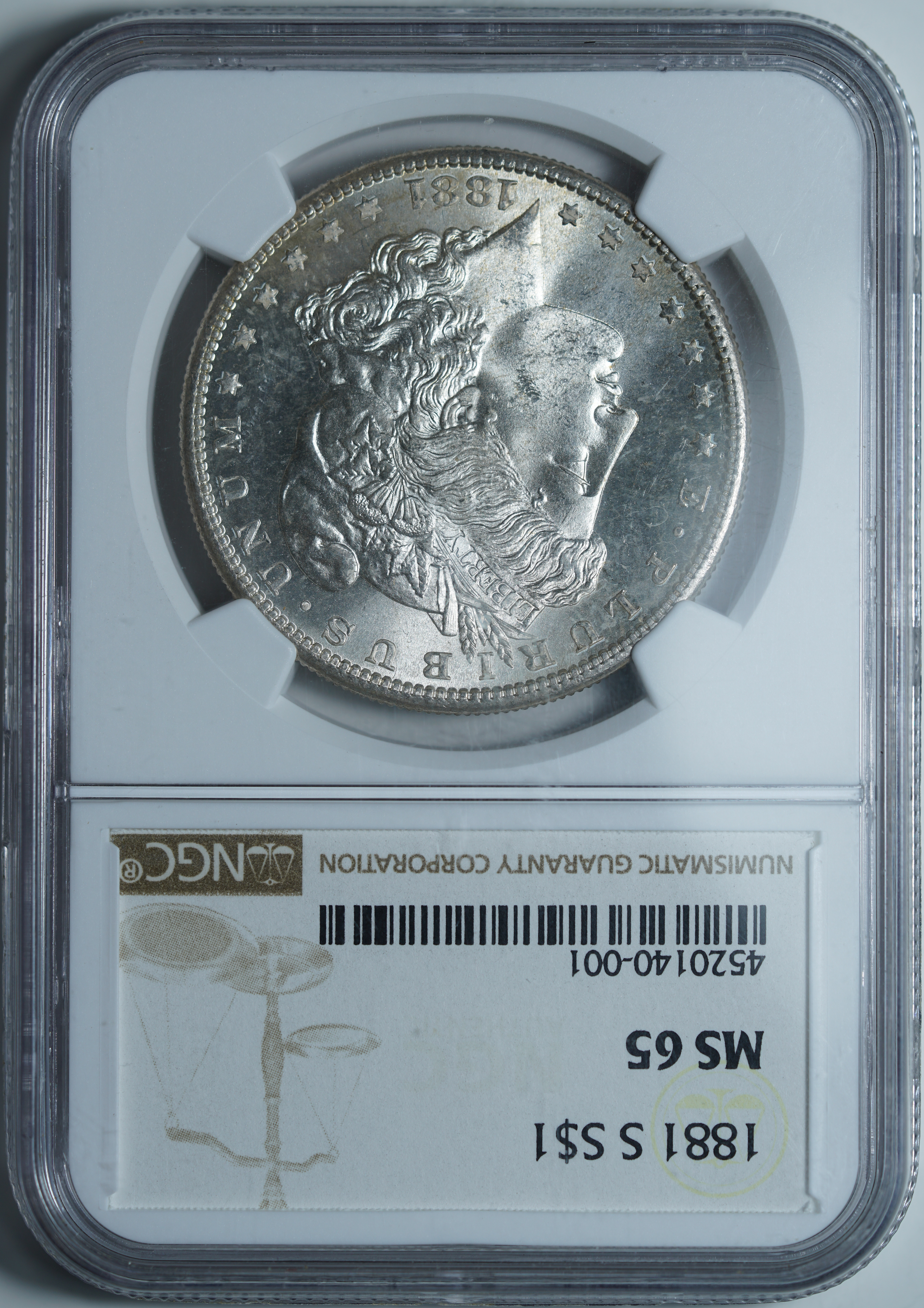 1 доллар 1881-S MS65 NGC
