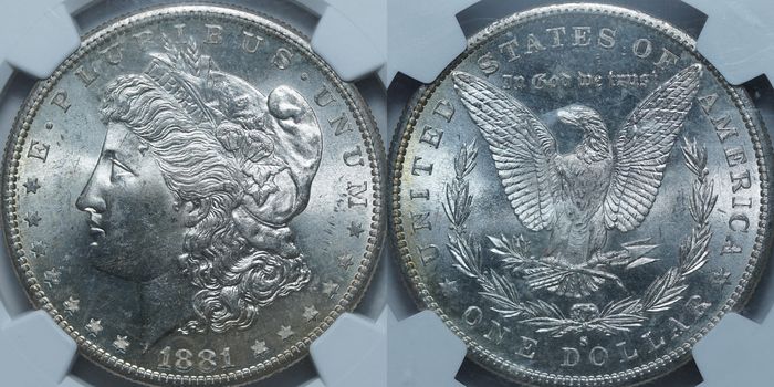 1 доллар 1881-S MS65 NGC