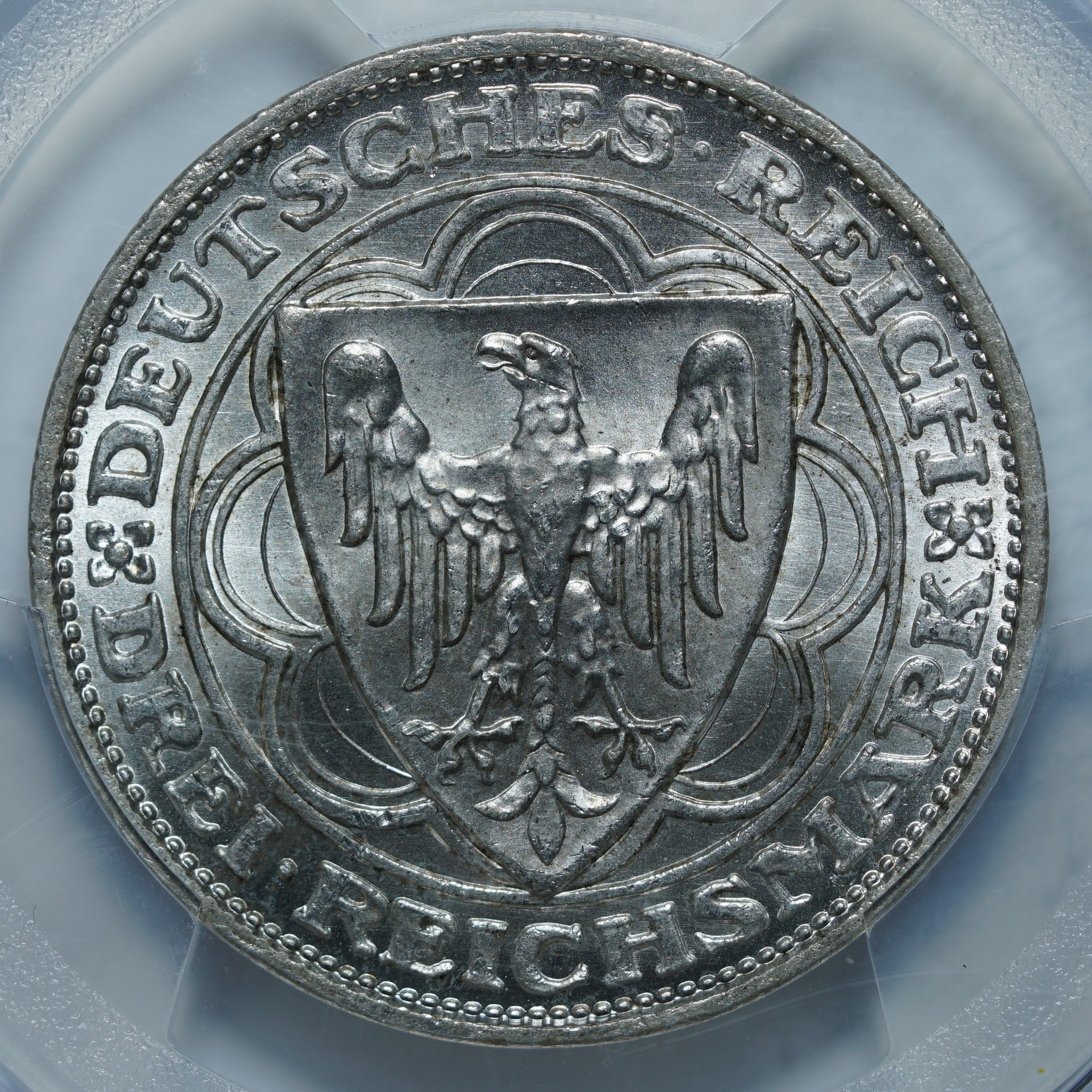 3 рейхсмарки 1927 A MS66 PCGS
