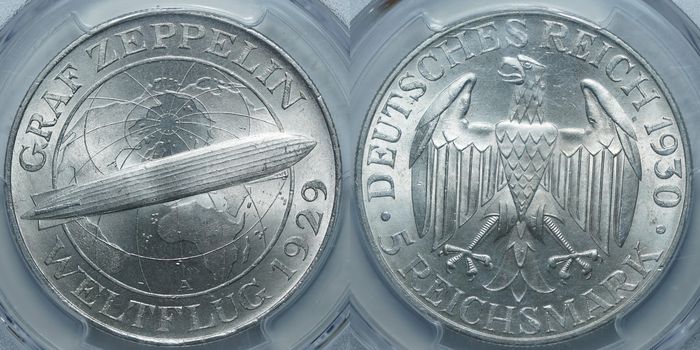 5 рейхсмарок 1930 A MS66 PCGS