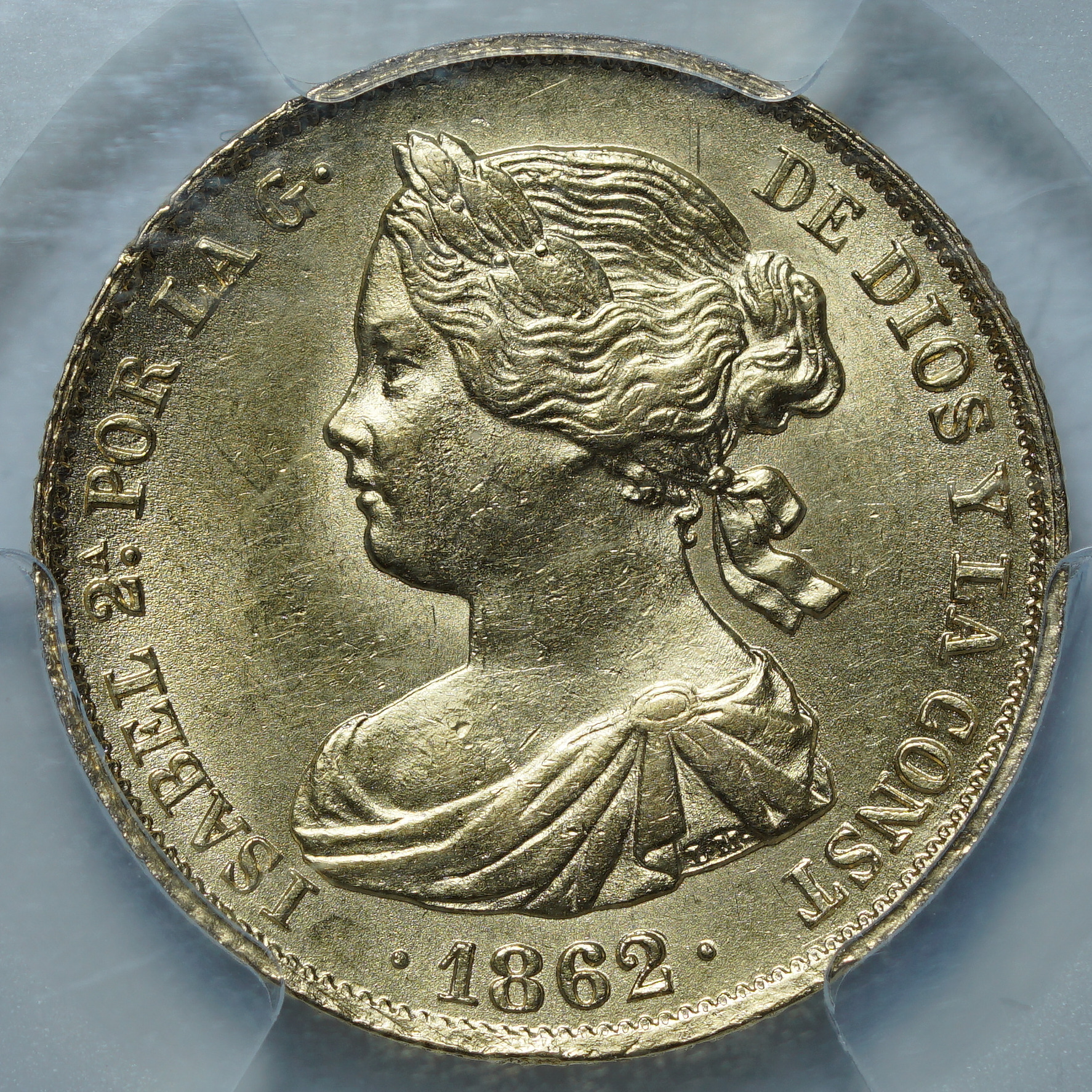 100 реалов 1862 MS 61 PCGS