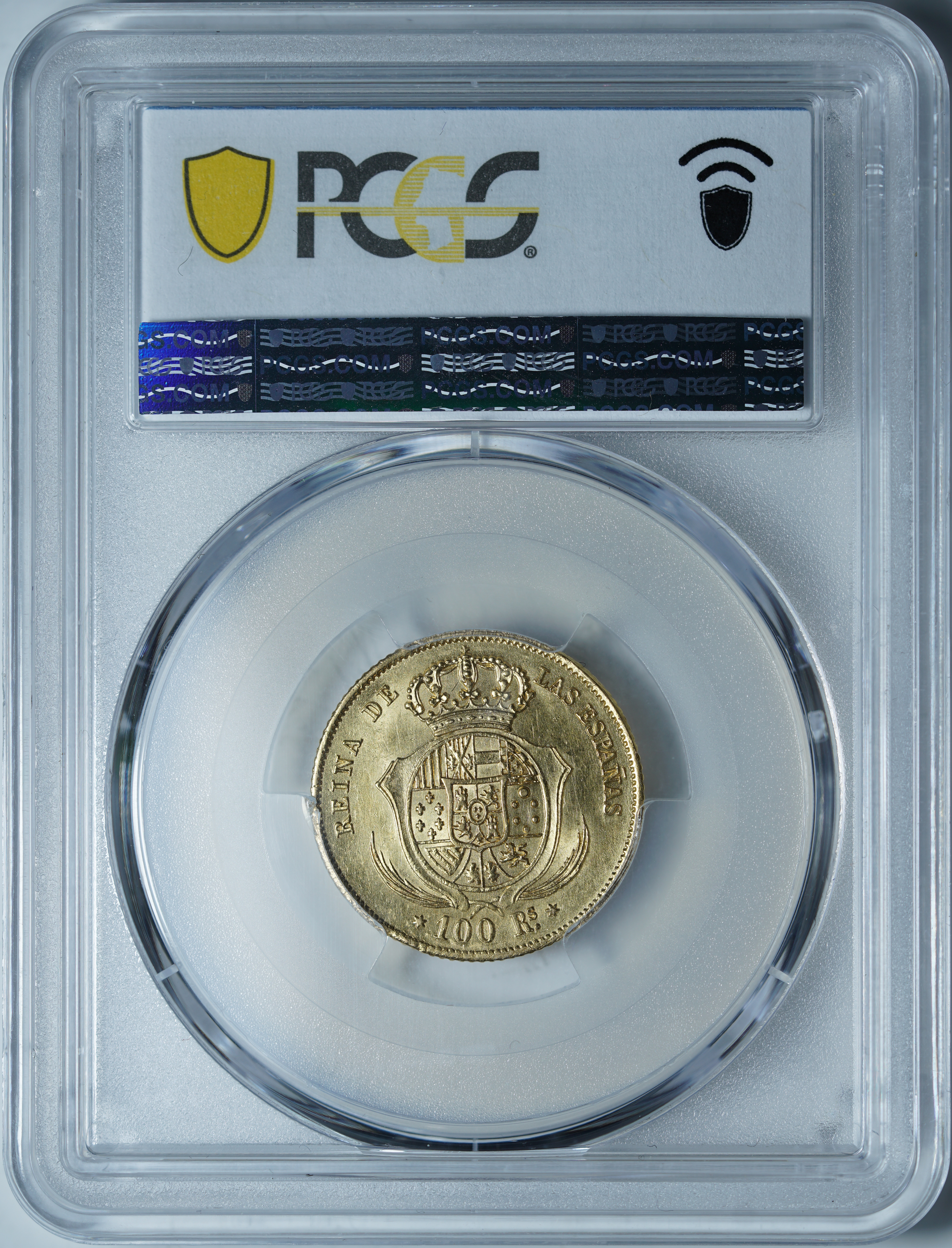 100 реалов 1862 MS 61 PCGS