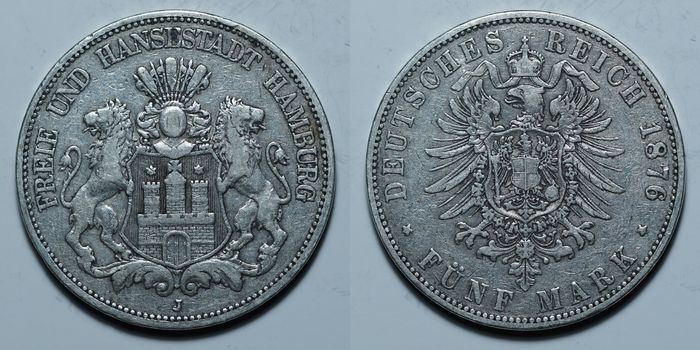 5 марок 1876 J