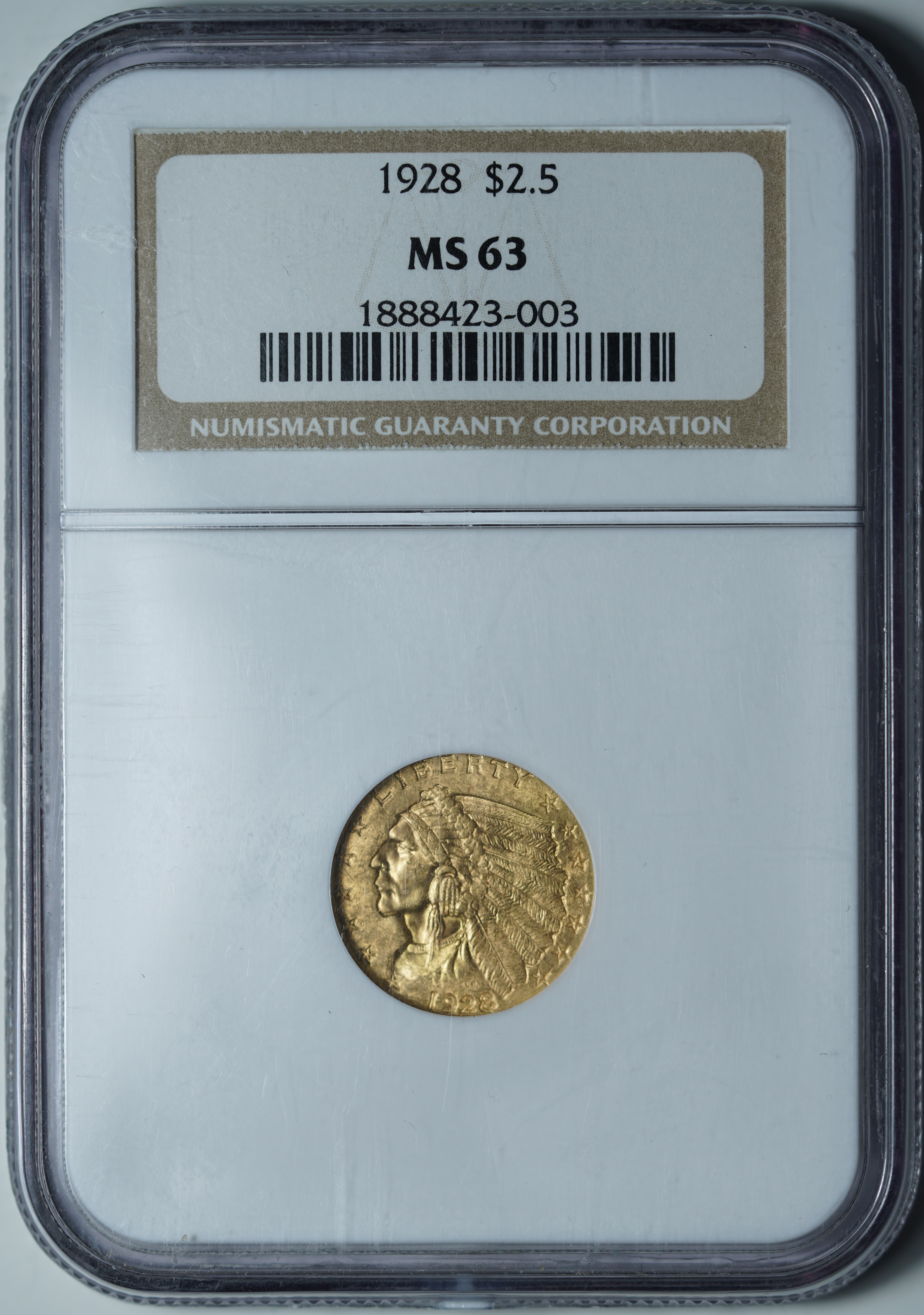 2½ доллара 1928 MS 63 NGC