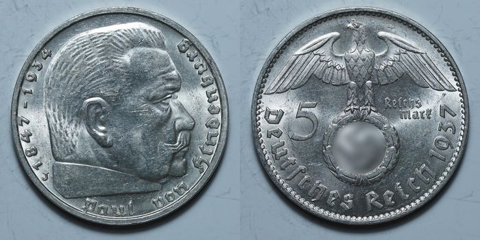 5 рейхсмарок 1937 J