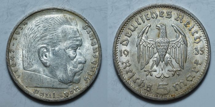 5 рейхсмарок 1935 F