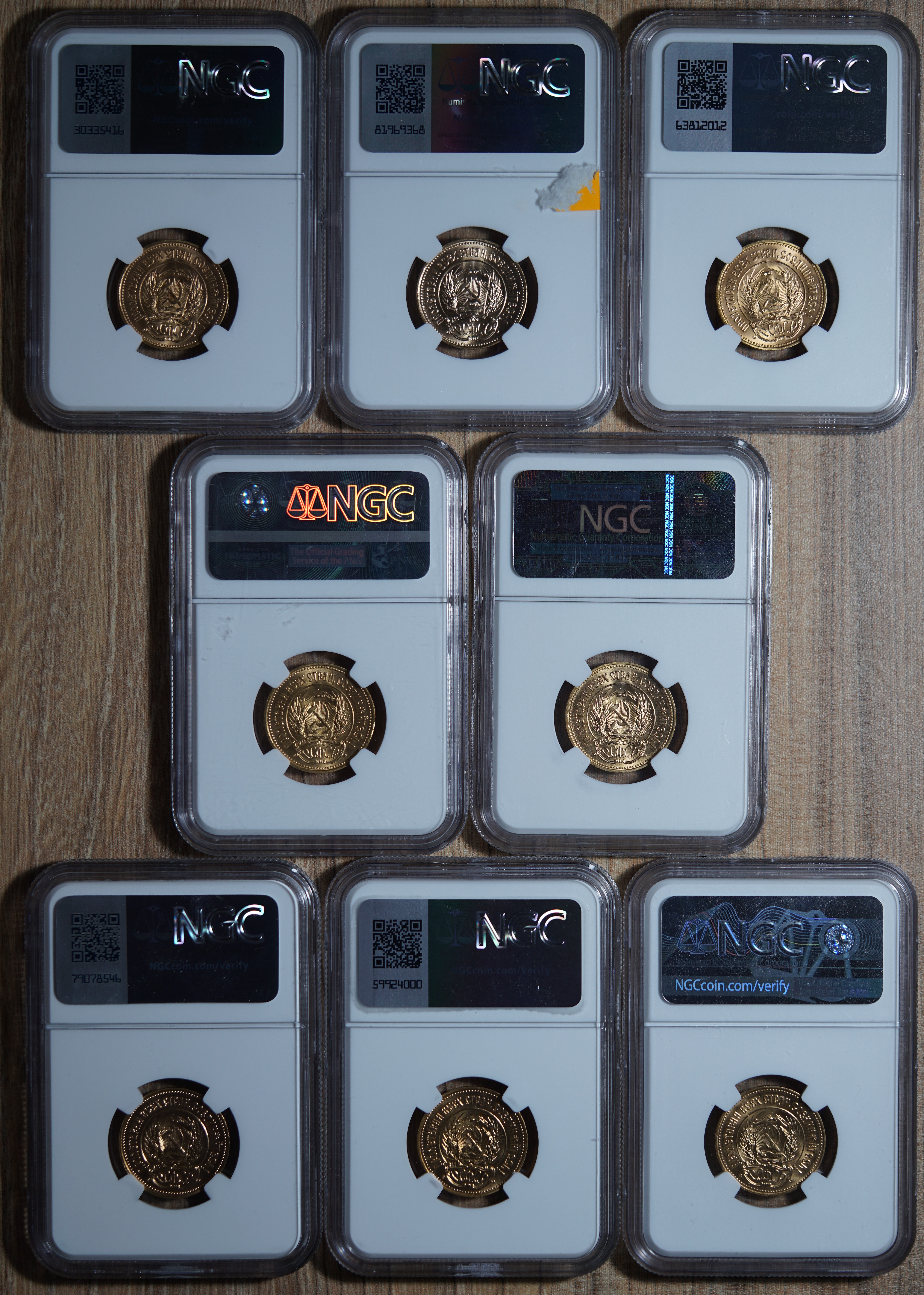 Подборка червонцев сеятелей 1975-1982 годов MS68 NGC