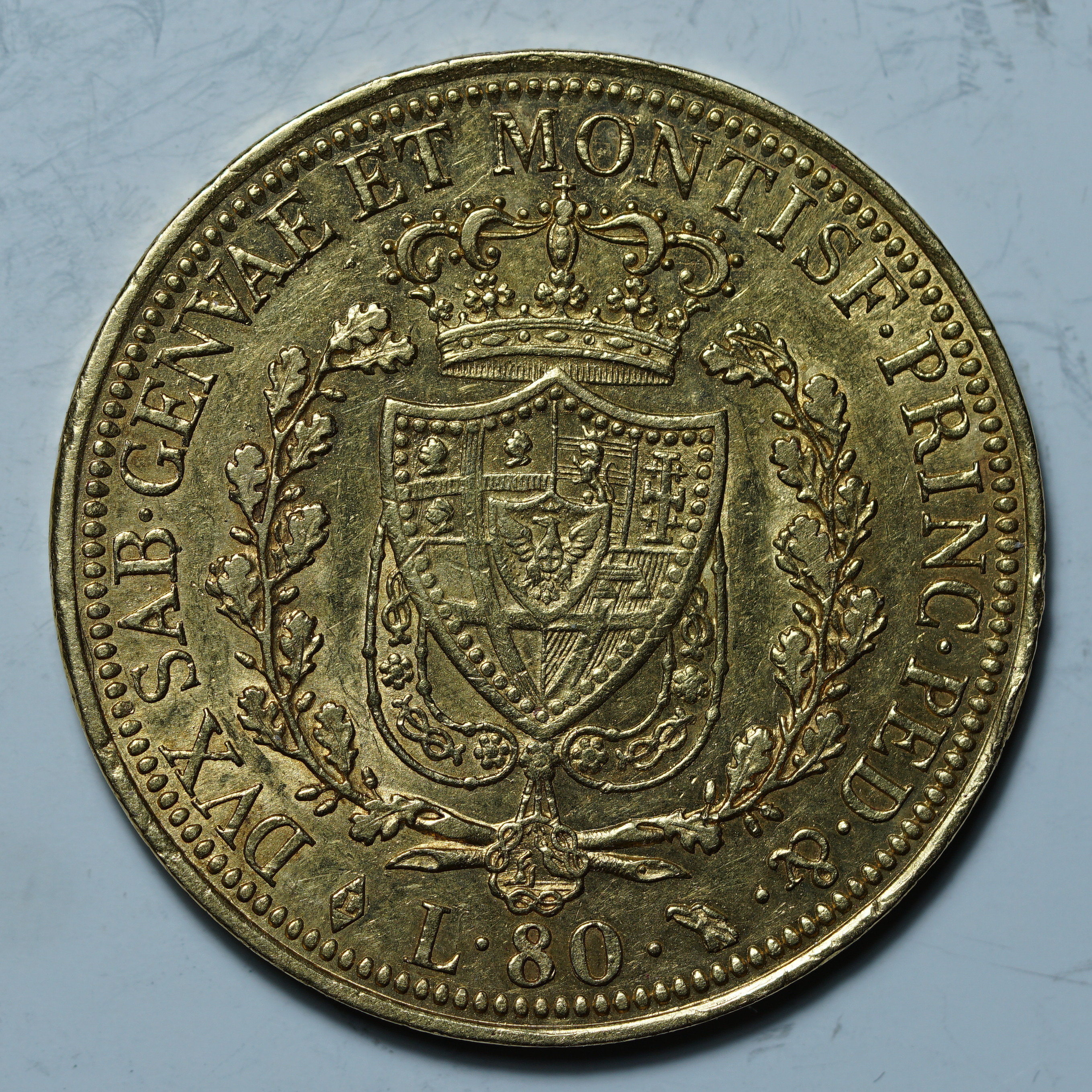 80 лир 1825 L. Сардиния