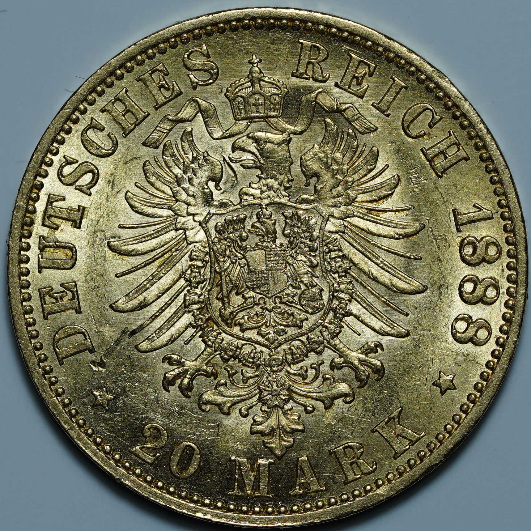 20 марок 1888 A. Пруссия. Фридрих III