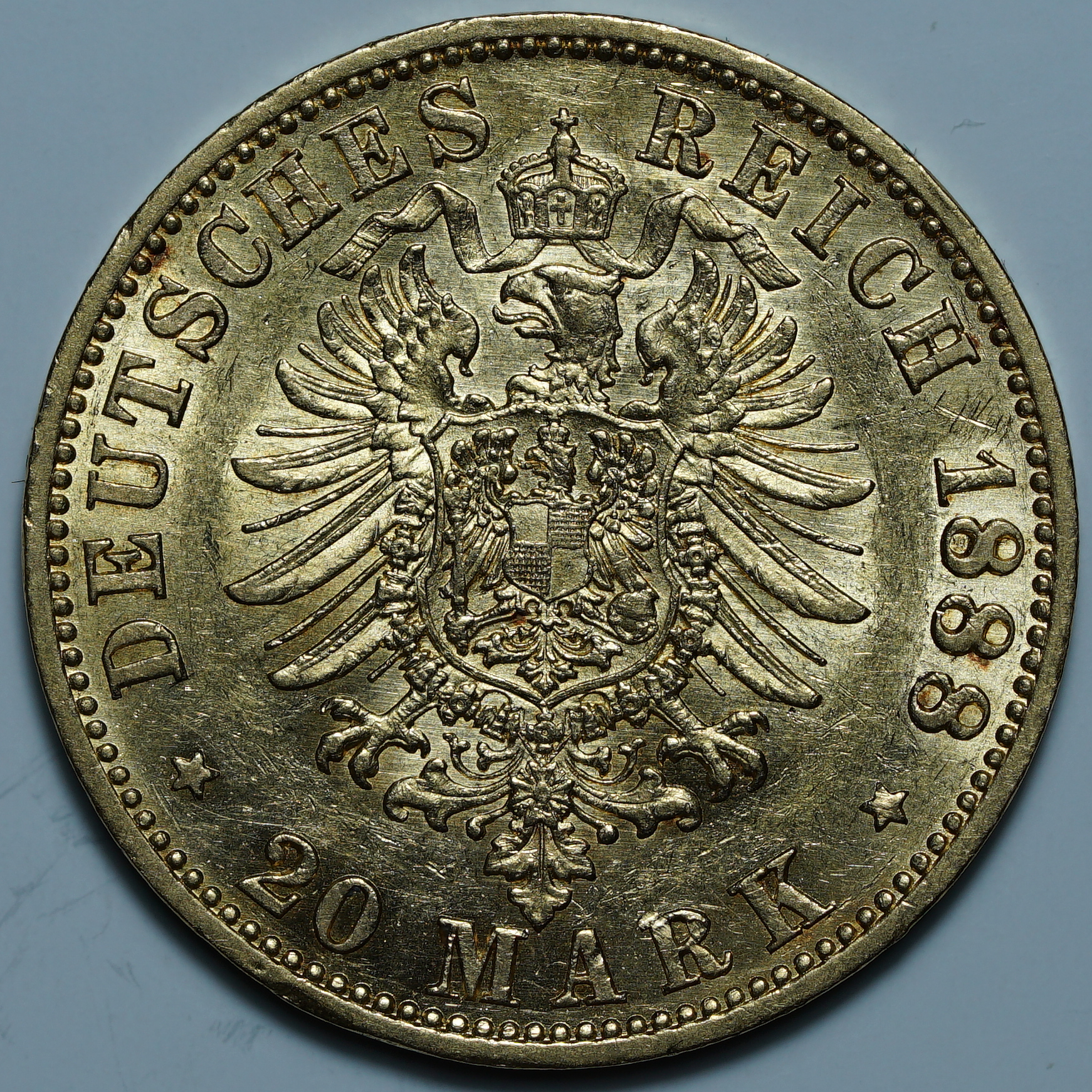 20 марок 1888 A. Пруссия. Фридрих III