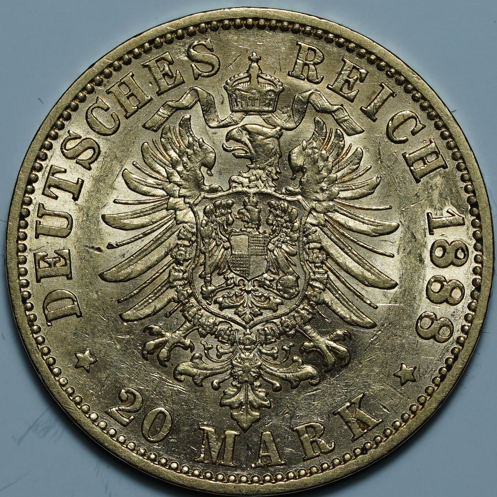 20 марок 1888 A. Пруссия. Фридрих III