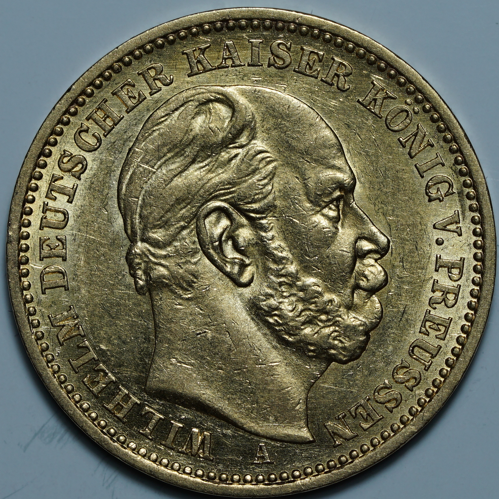 20 марок 1887 A. Пруссия. Вильгельм I