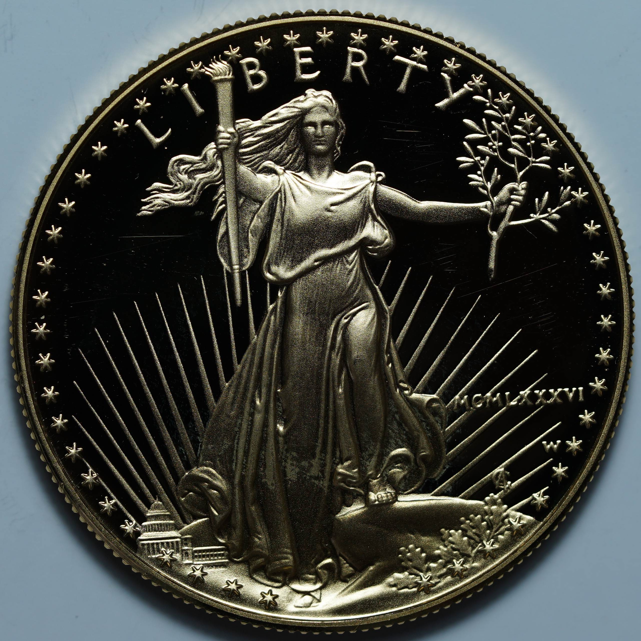 50 долларов 1986 W. США. Семейство орлов