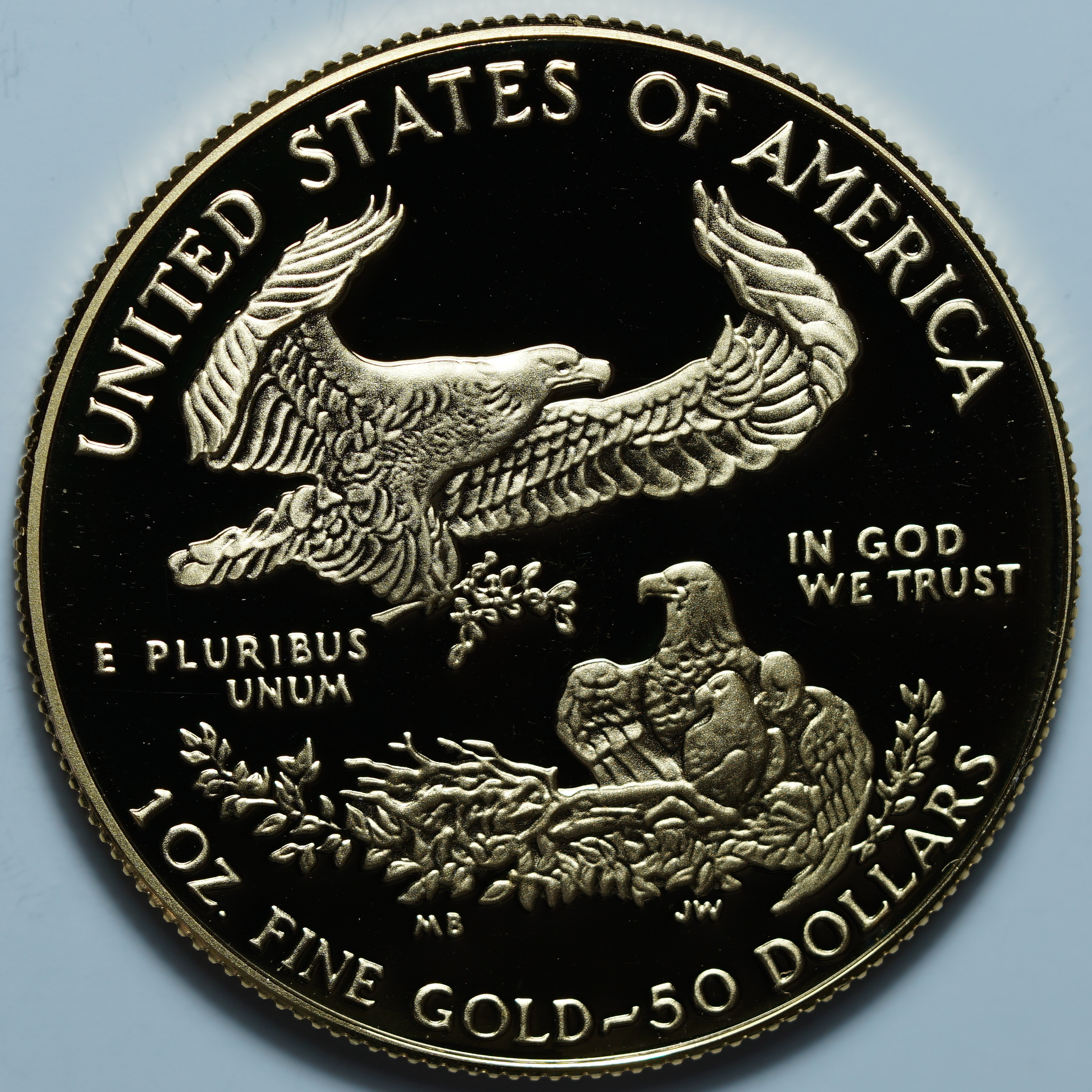 50 долларов 1986 W. США. Семейство орлов
