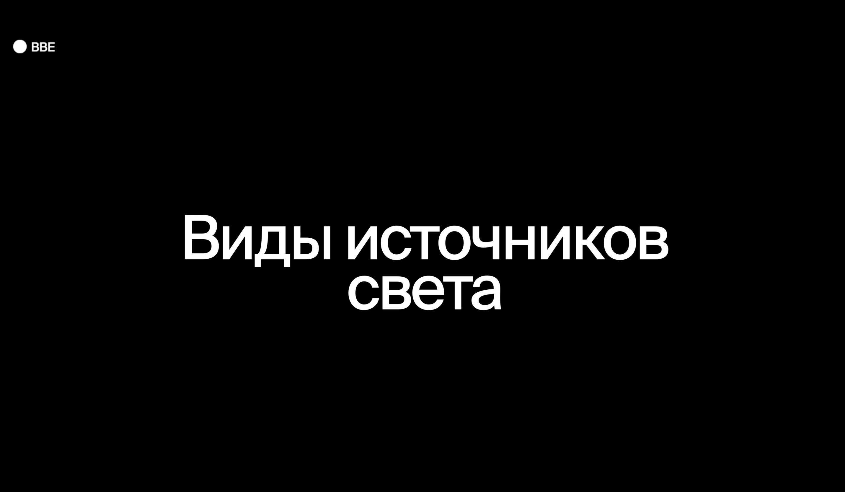 Виды источников света