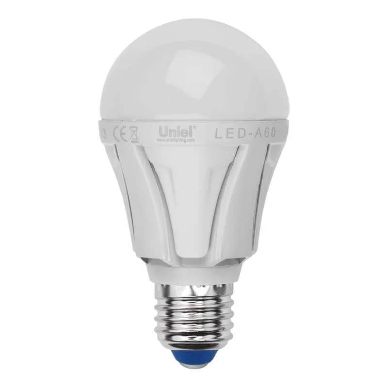 Лампа светодиодная Uniel E27 12W 3000K матовая LED-A60 12W/WW/E27/FR PLP01WH UL-00001526