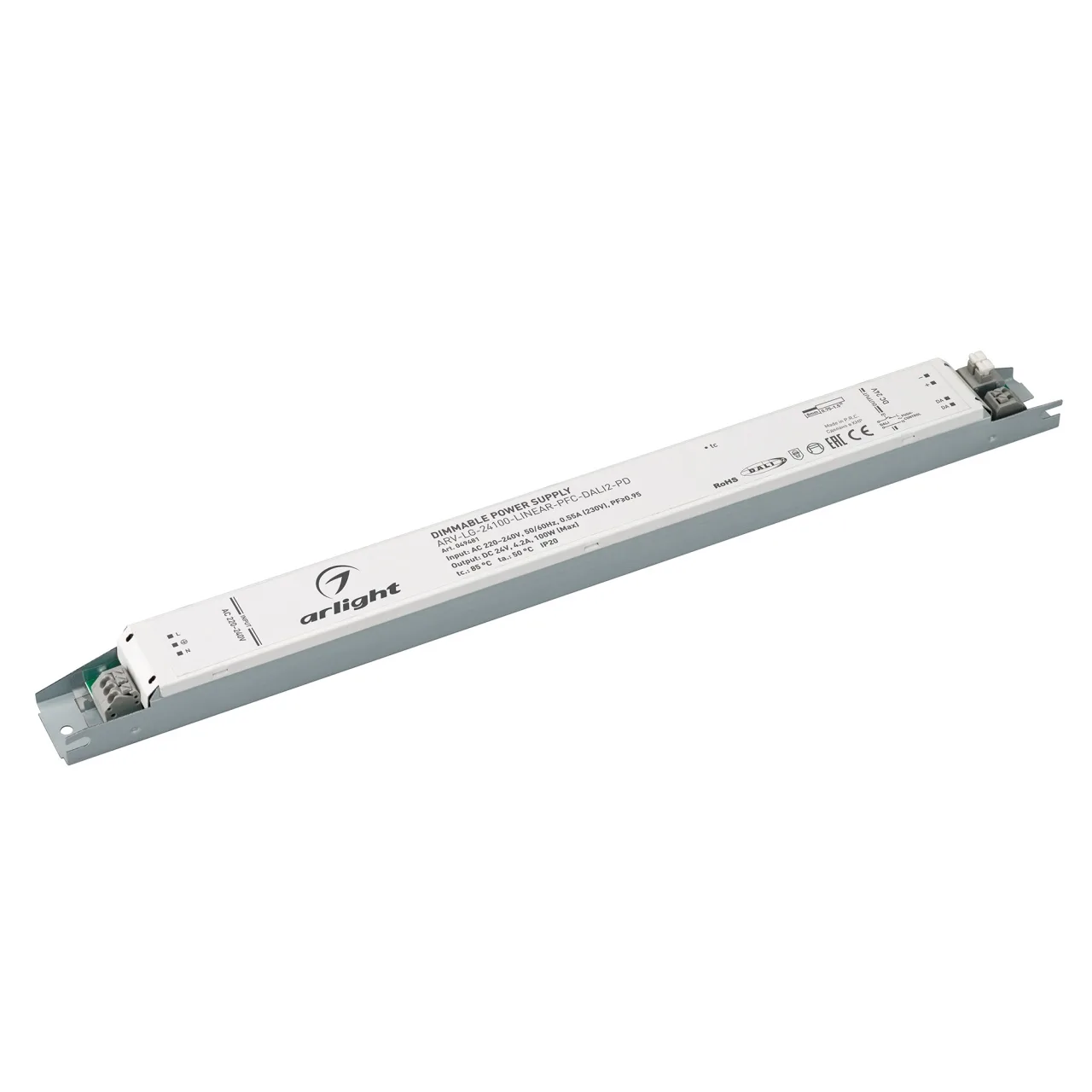 Блок питания ARV-LG-24100-LINEAR-PFC-DALI2-PD (24V, 4.2A, 100W) Arlight 049481