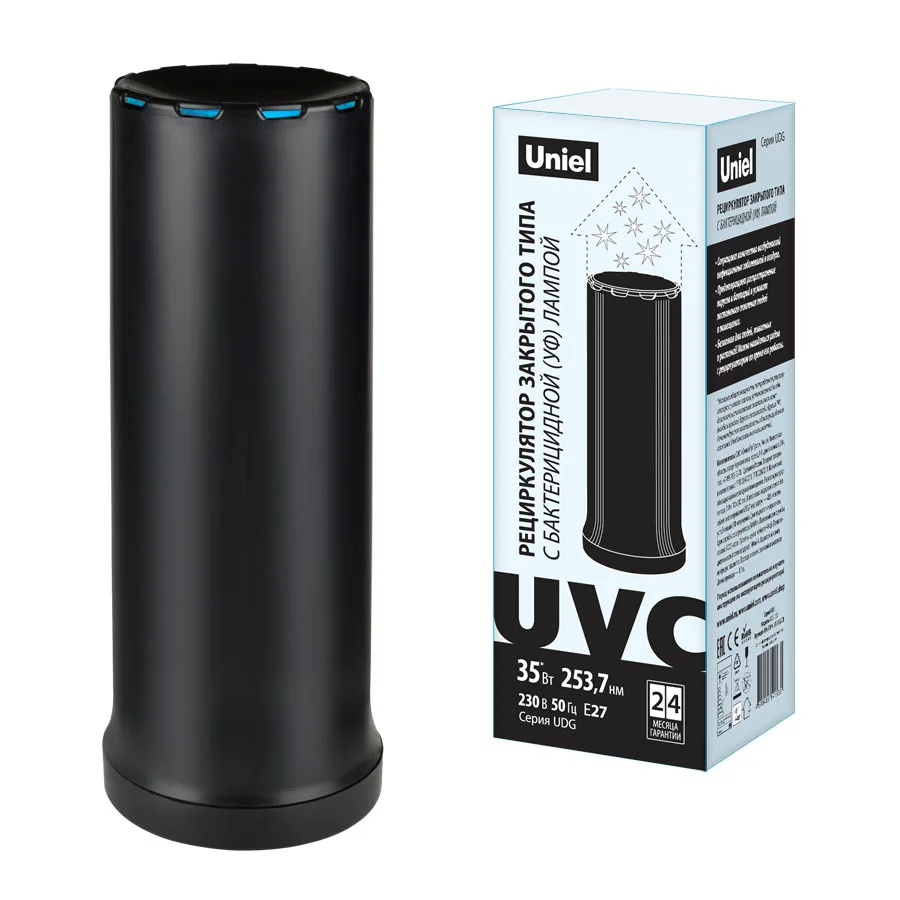 Ультрафиолетовый бактерицидный рециркулятор Uniel UDG-T30A UVCB Black UL-00007696