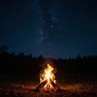 Campfire Under Stars