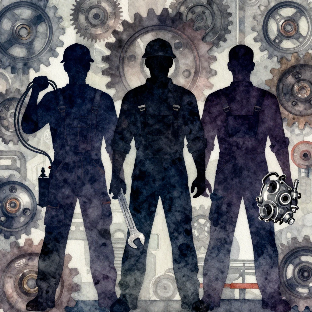 Vibrant watercolor style art depicting three stylized silhou...