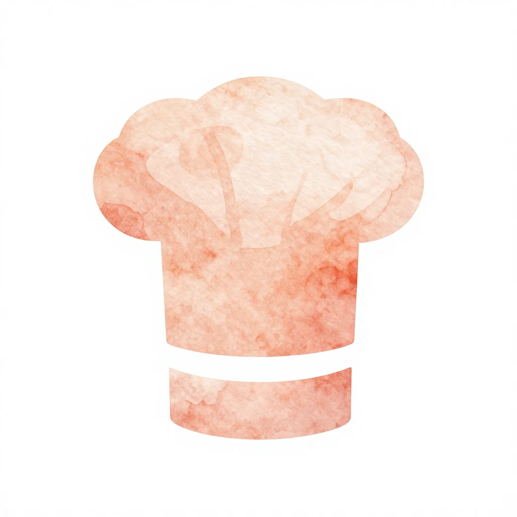 Minimalist watercolor silhouette of a chef hat. Clean backgr...
