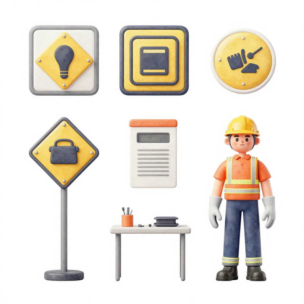 Watercolor style, minimalist 3D render illustrating various ...