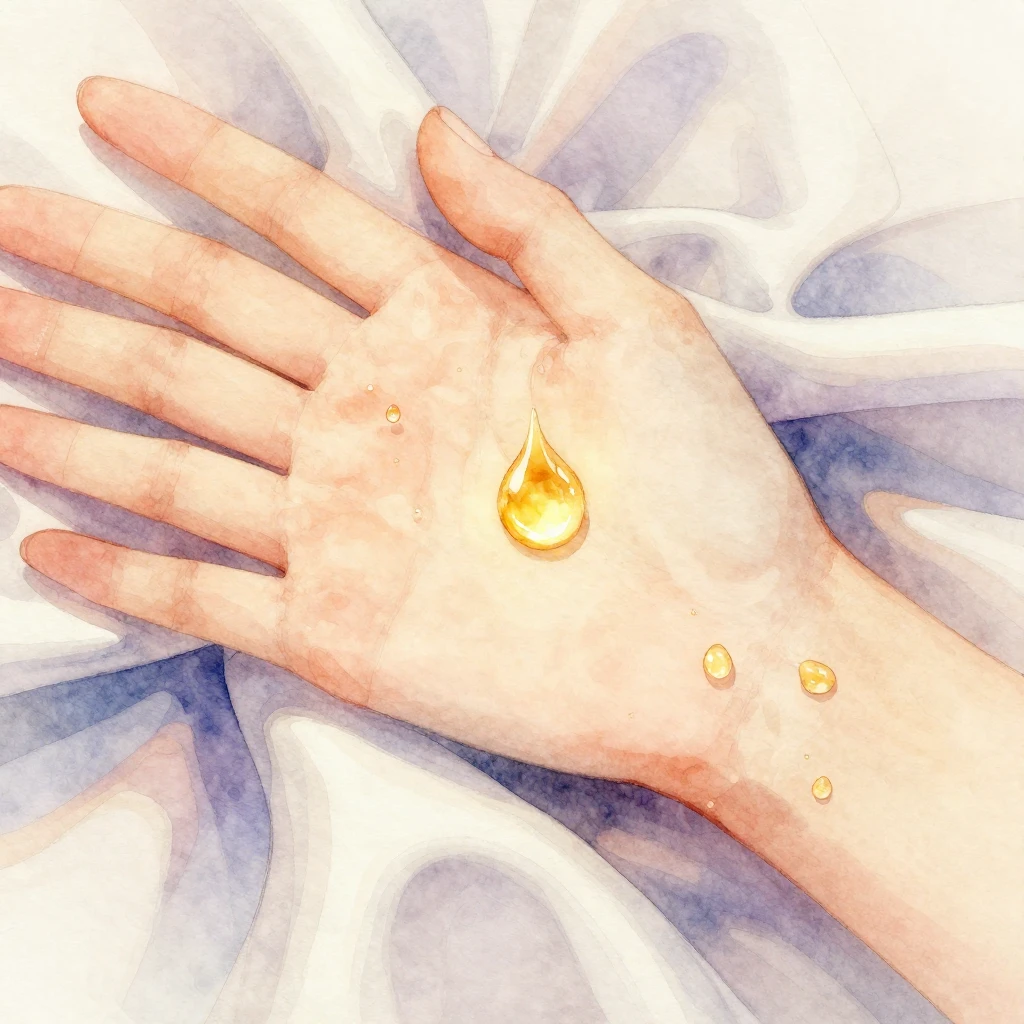 Watercolor style abstract representation of glowing skin, go...