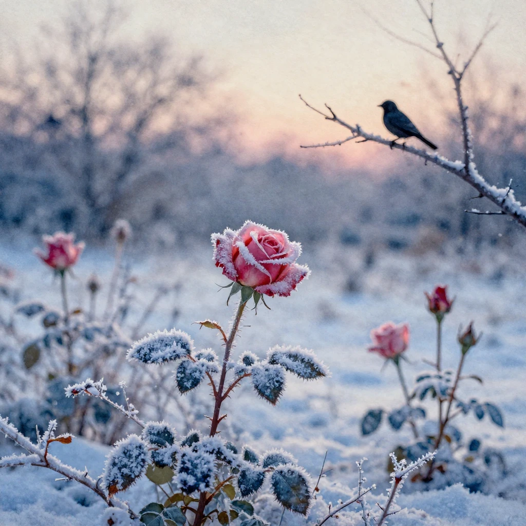A watercolor painting in vintage style, depicting a lonely f...