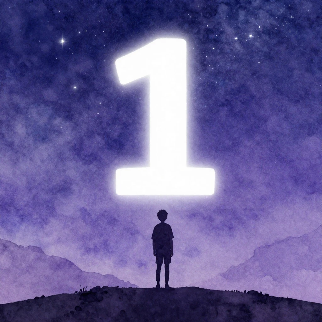 Watercolor painting of a silhouette of a young person standi...