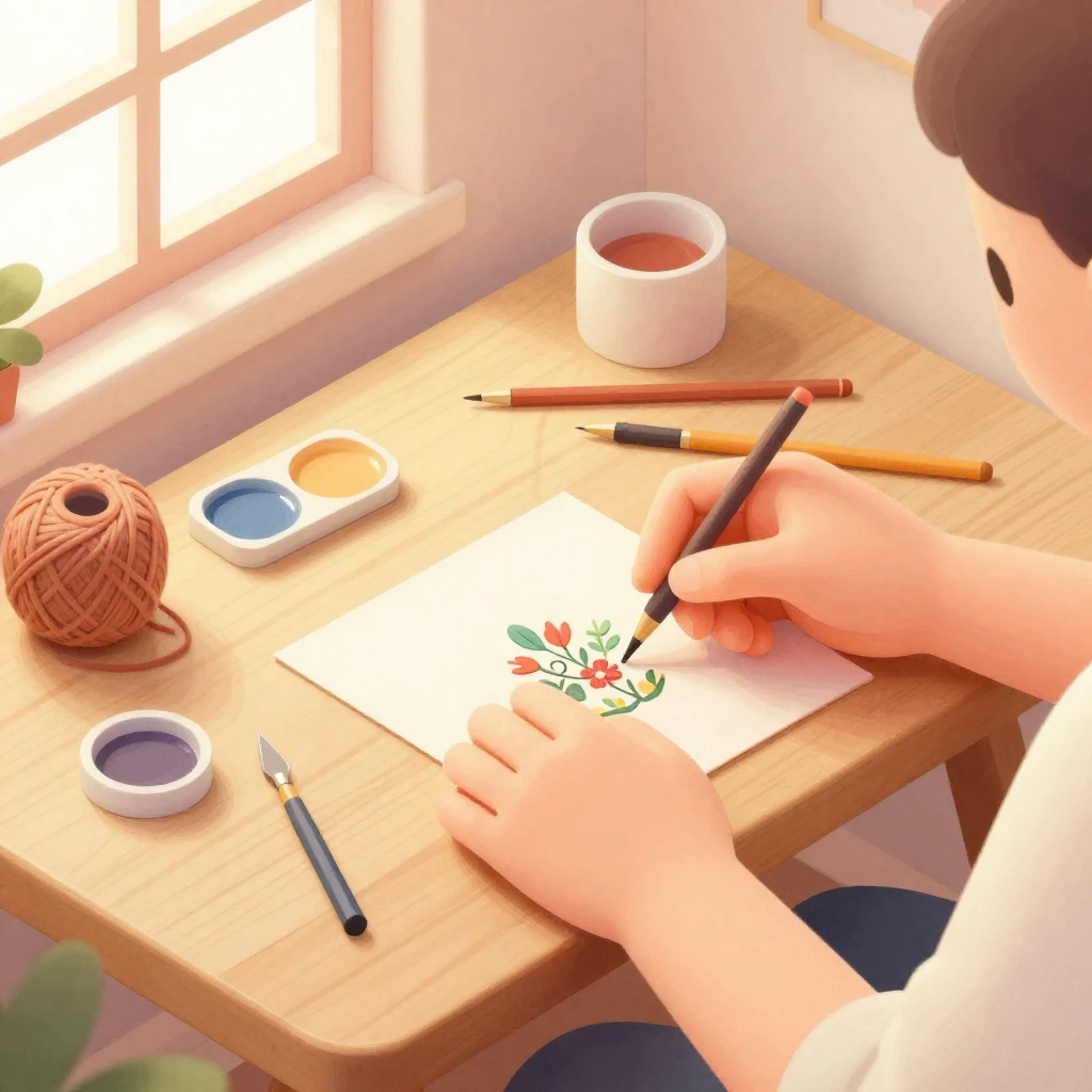 Watercolor style. Minimalist 3D isometric view of a person's...