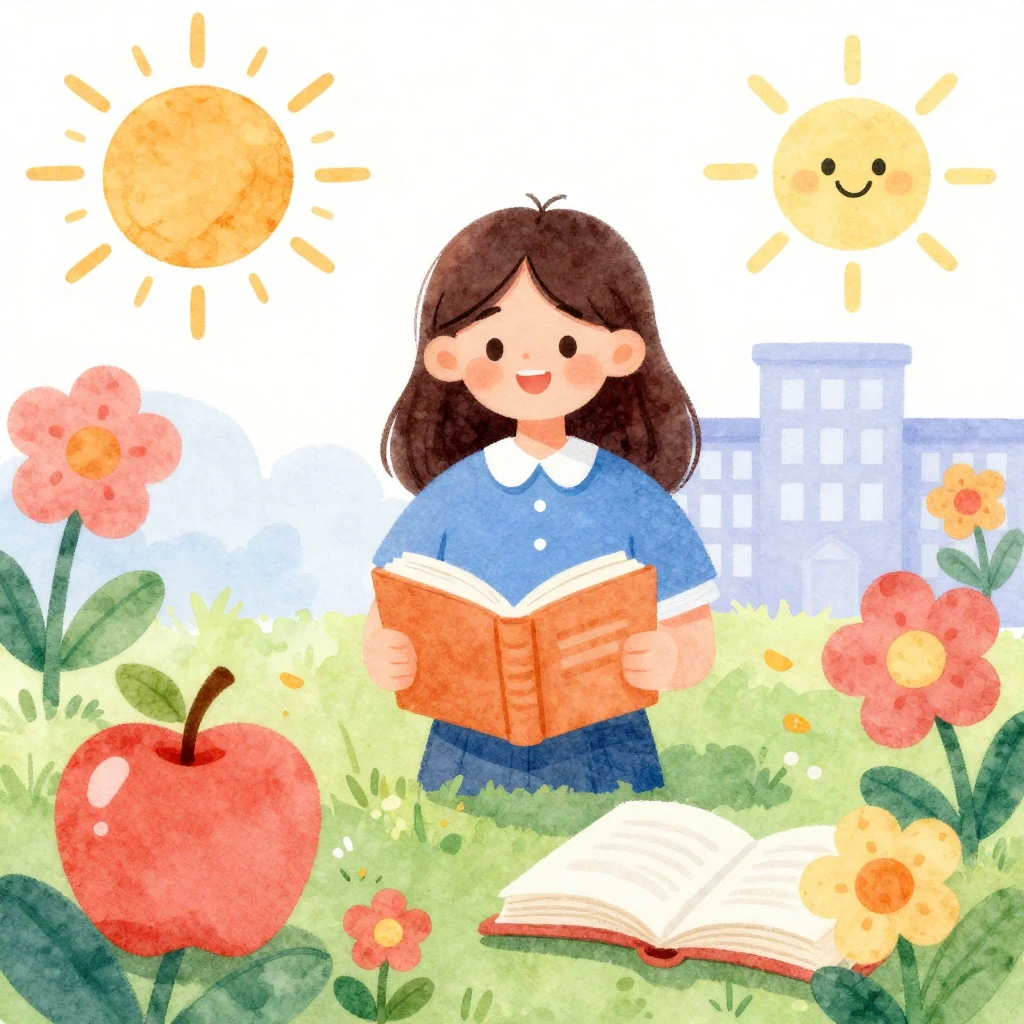 Vibrant watercolor illustration for teacher appreciation, fe...