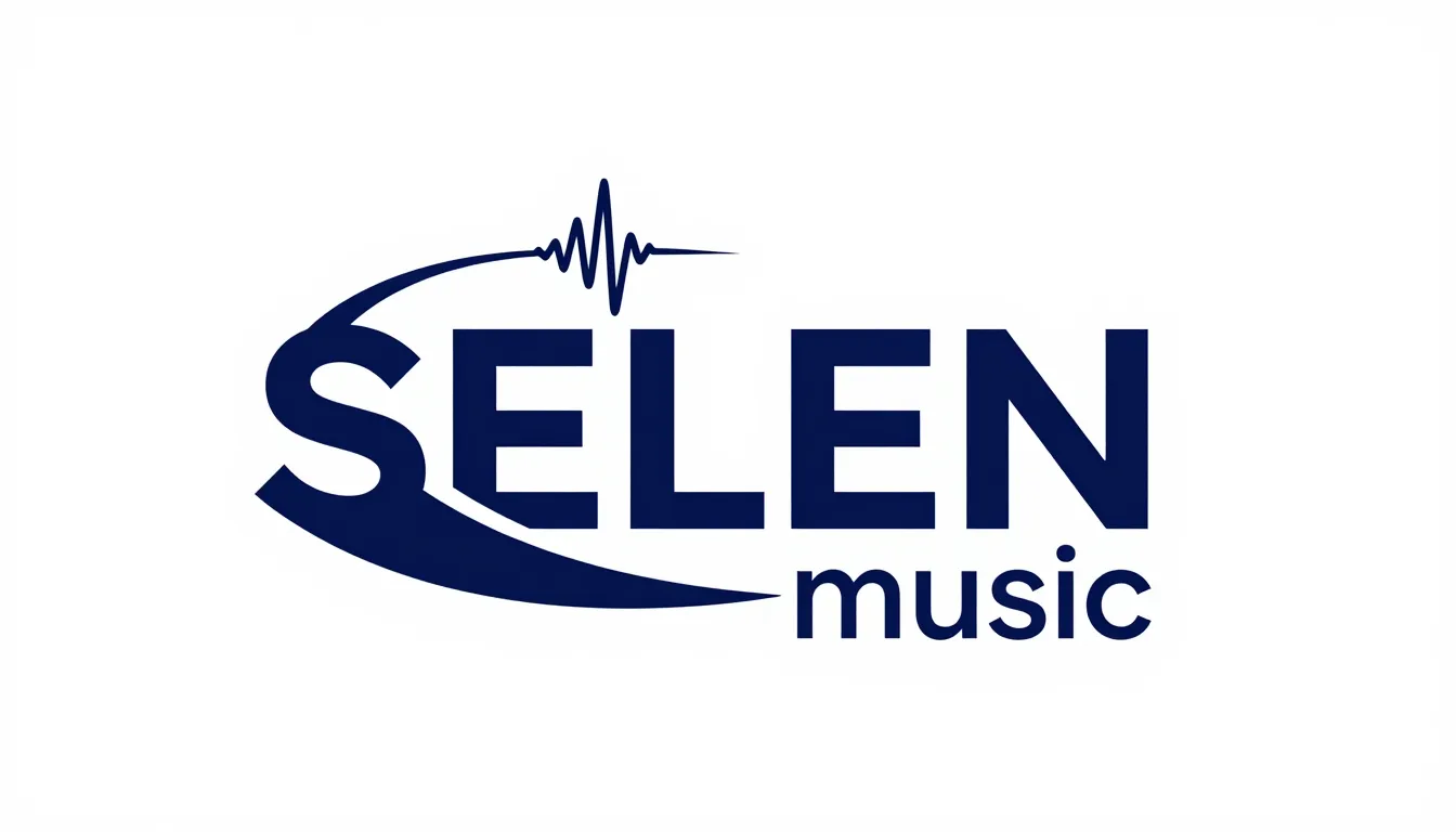 Minimalist logo design for 'SELEN music', a graceful river c...