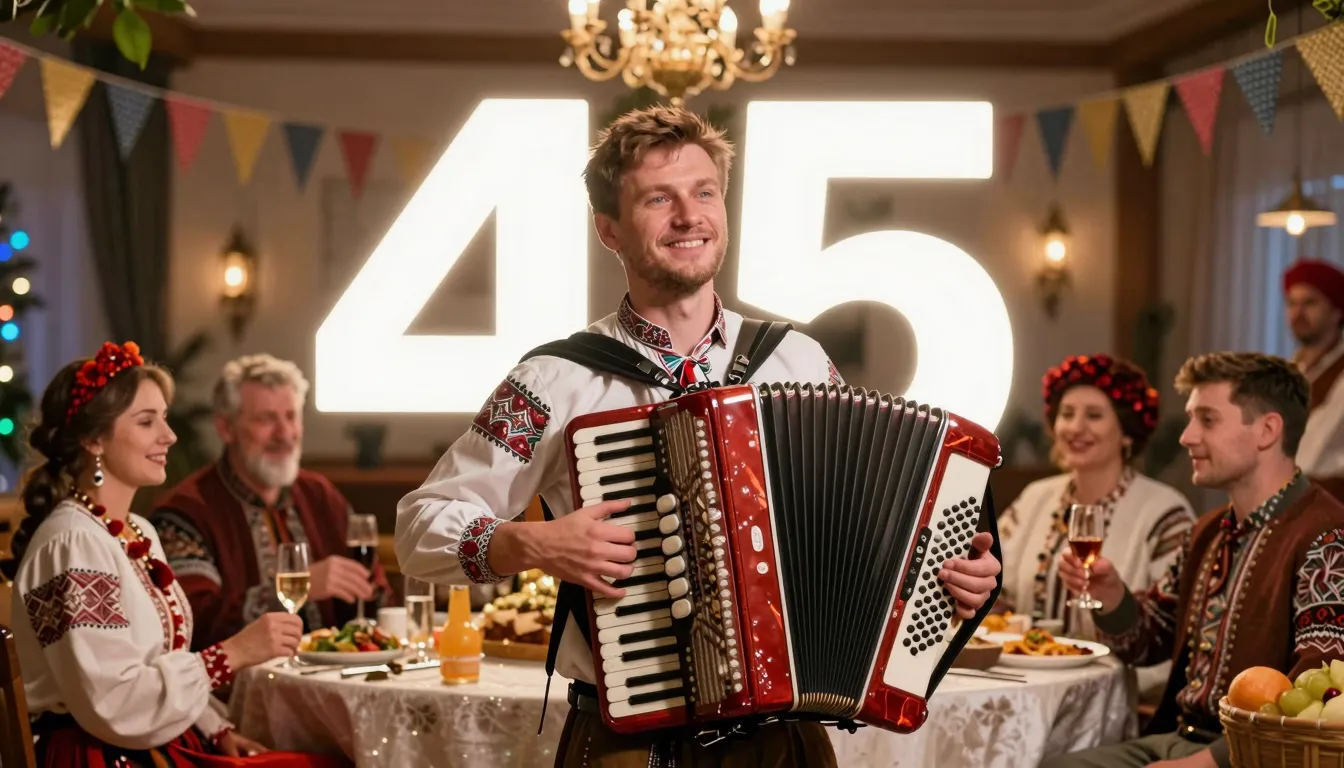 A festive Russian celebration, a happy man named Andrey at h...