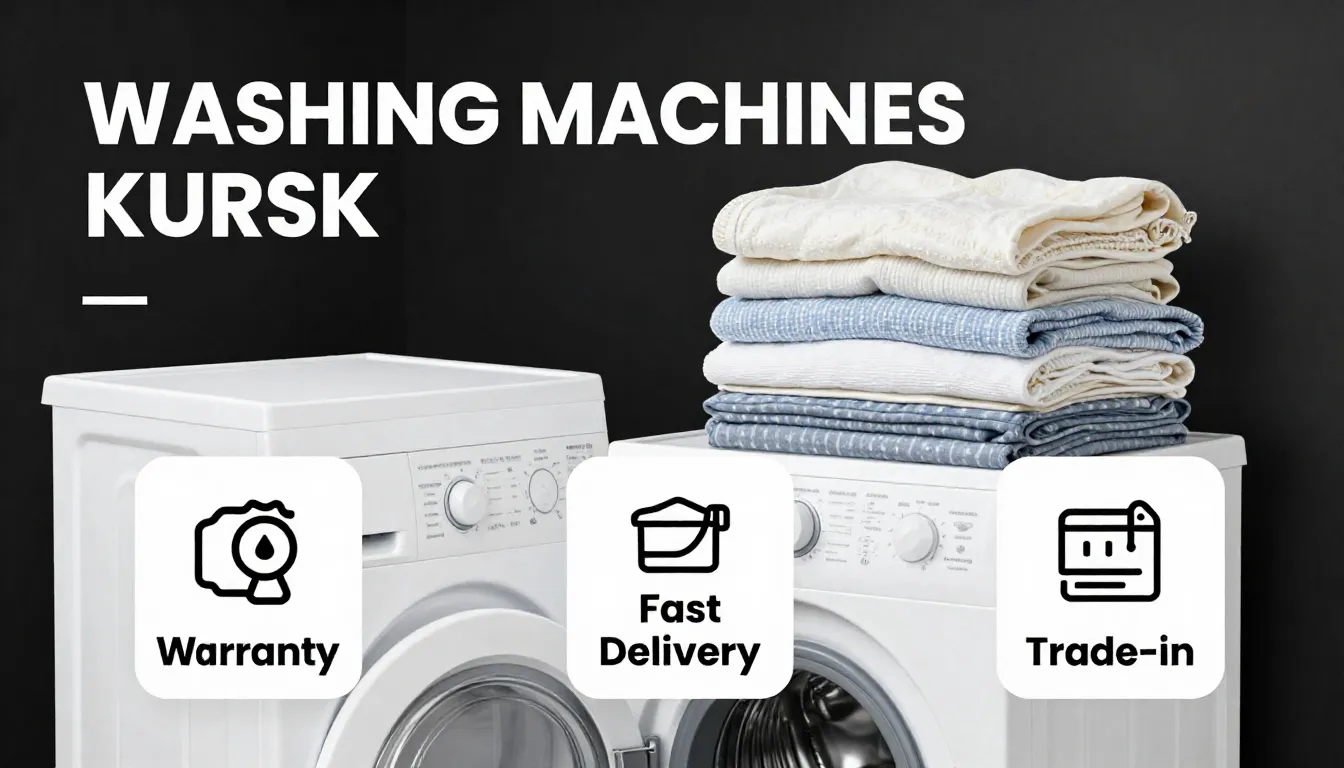 Modern infographic for washing machines. A stack of clean la...
