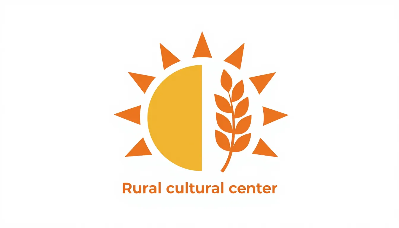 Minimalist logo design for a rural cultural center, a styliz...