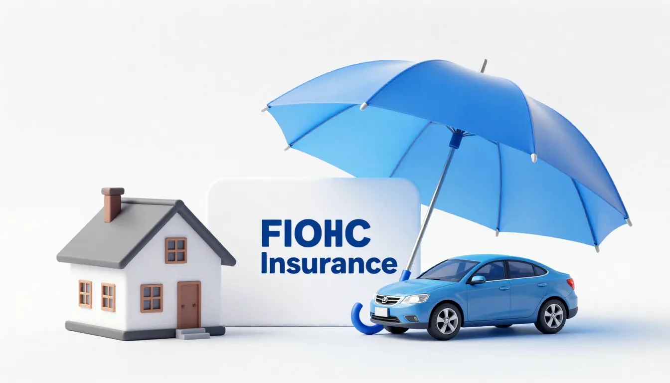 Professional insurance company banner, a miniature house and...