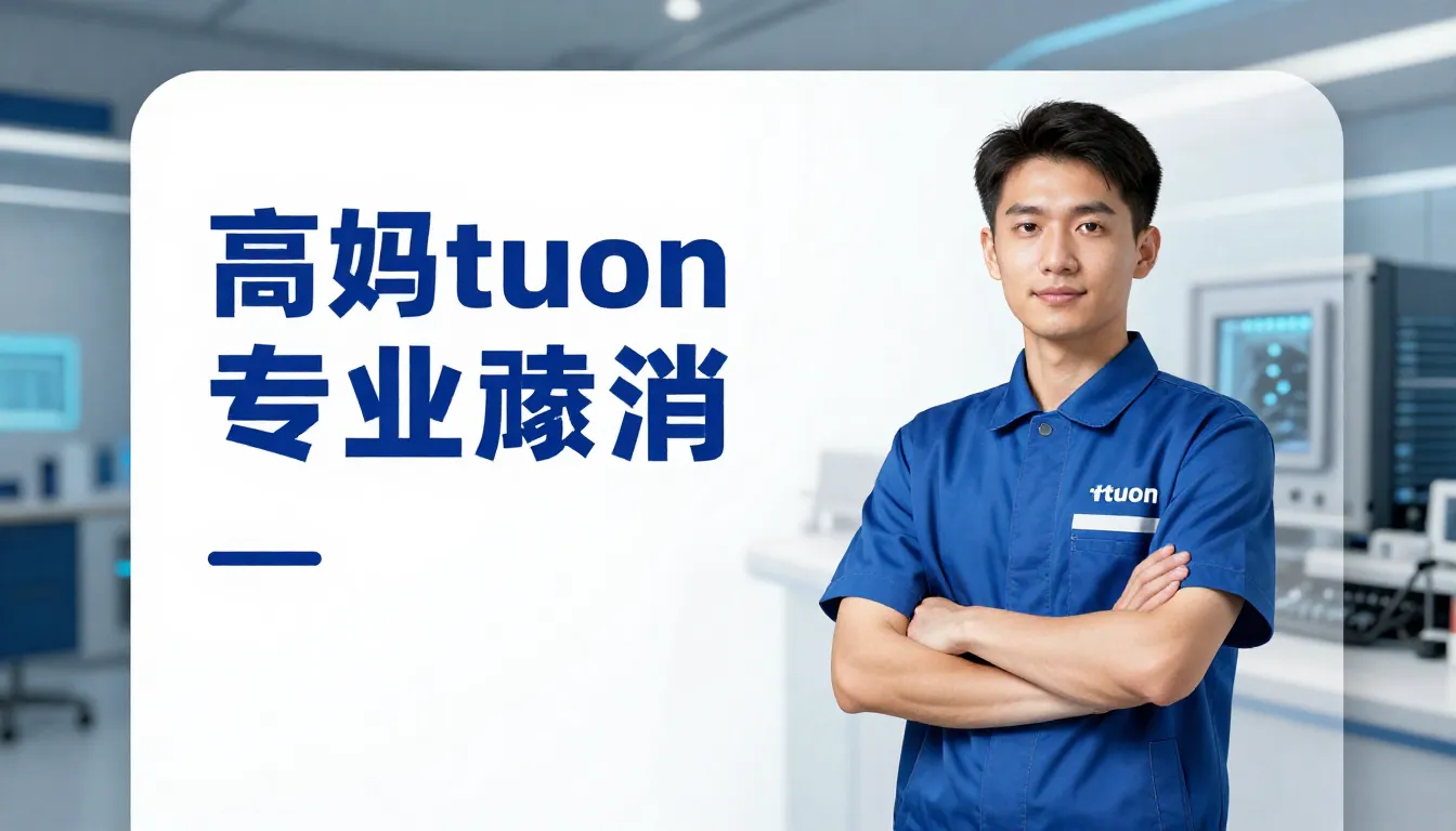 A professional technician in a modern uniform standing next ...