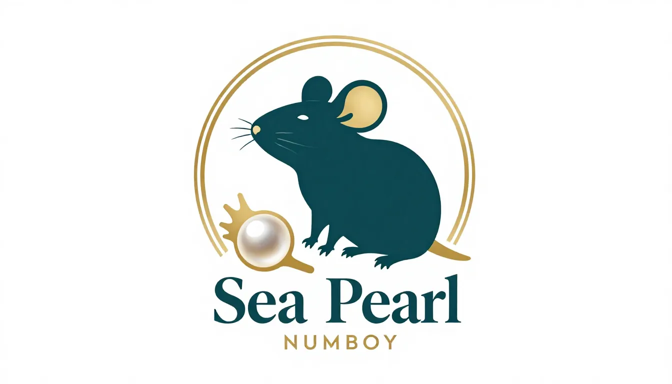 Luxury logo for 'Sea Pearl' rat nursery, established 2021, D...