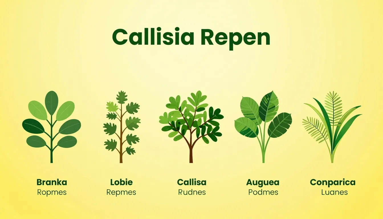 Professional infographic background for Callisia Repens plan...