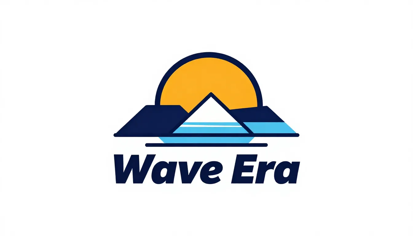 Minimalist logo design for a clothing brand 'Wave Era', 90s ...