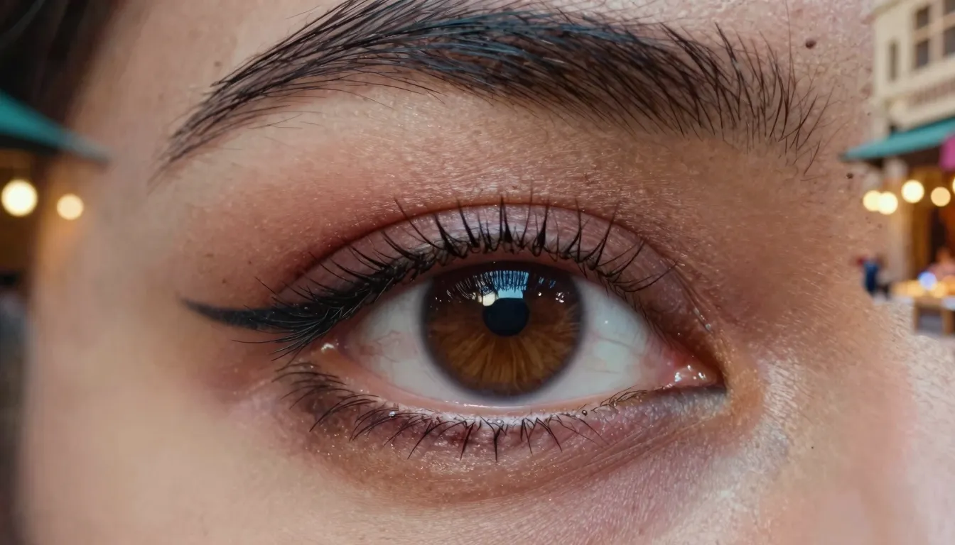 A close-up artistic shot of a beautiful eye with traditional...