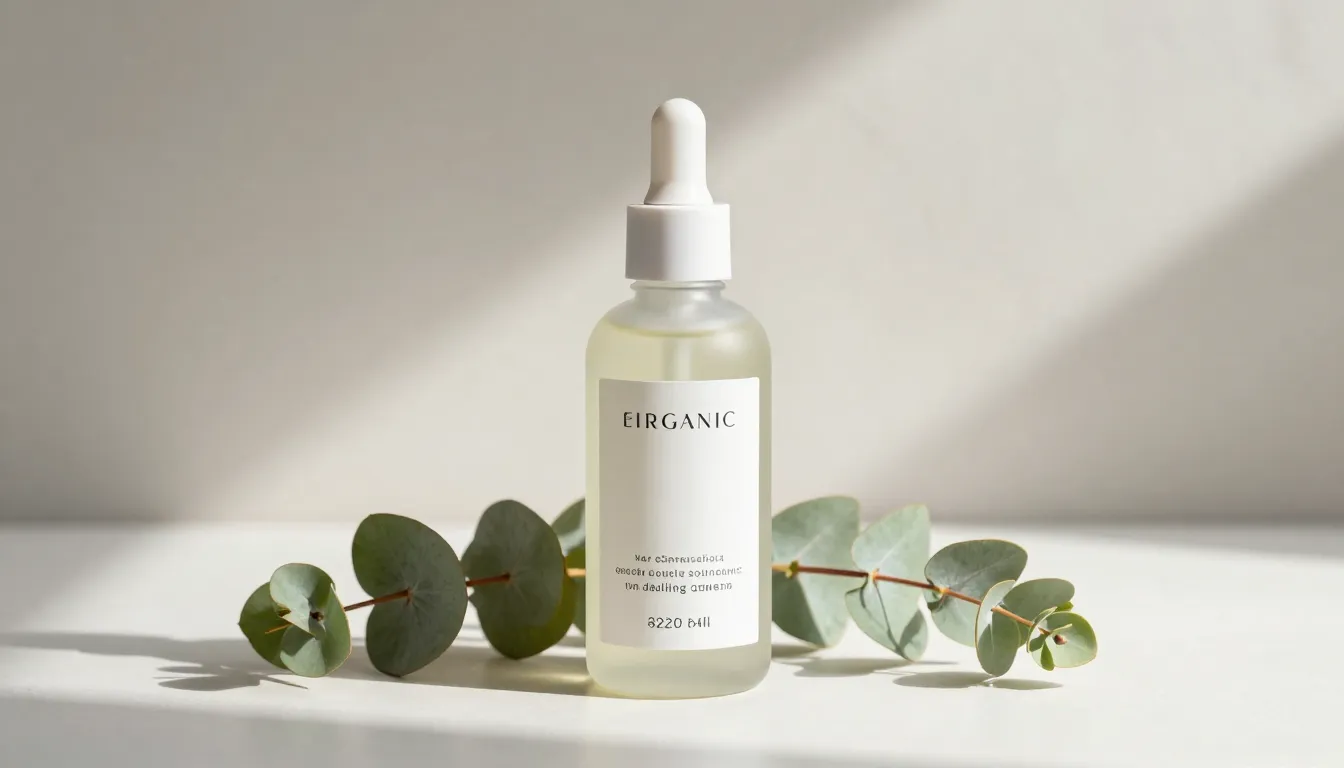 Professional studio photography of a premium organic cosmeti...