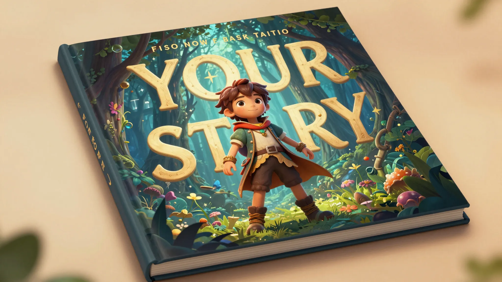 A high-quality 3D render of a premium children's book cover ...