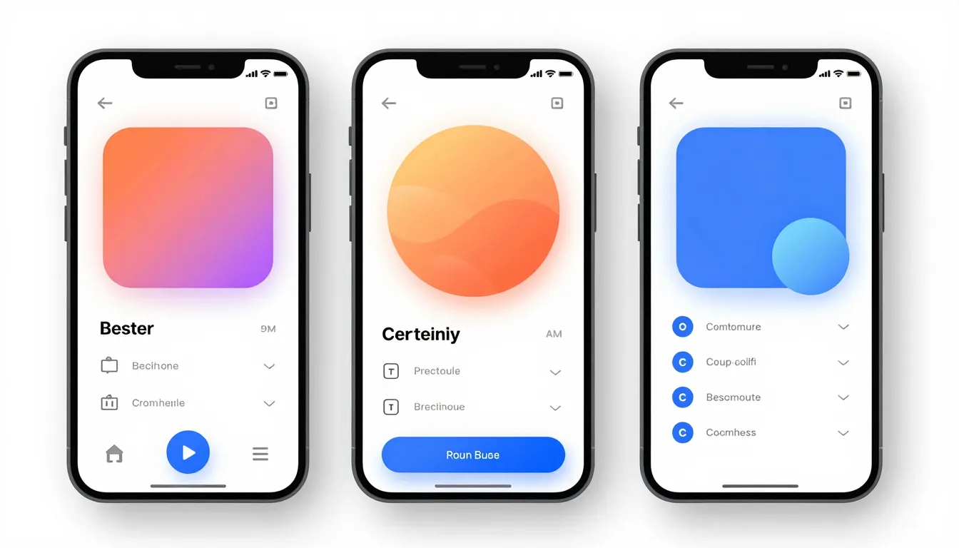 Modern mobile application user interface design, clean aesth...