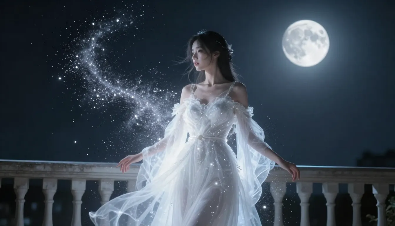 Hyper-realistic cinematic shot, a beautiful woman dissolving...