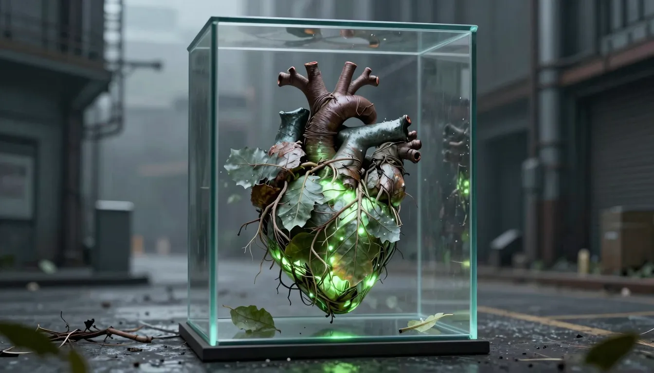 A symbolic artistic representation of a human heart made of ...