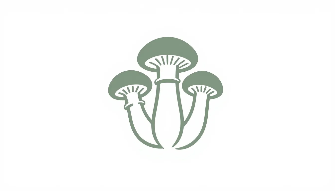 Minimalist logo design for a mushroom company, stylized silh...