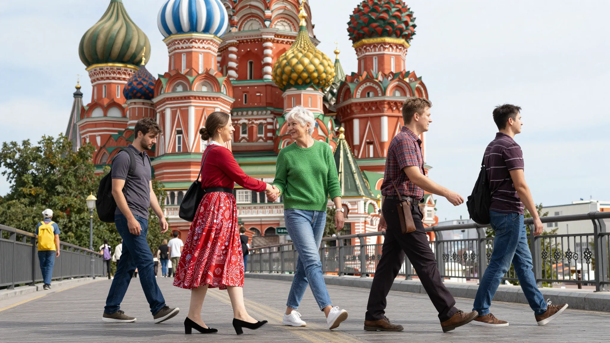 A symbolic bridge connecting different regions of Russia, wi...