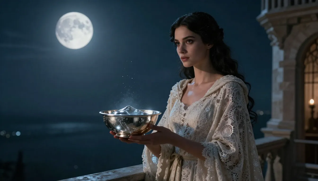 Hyper-realistic cinematic wide shot of a beautiful woman wit...